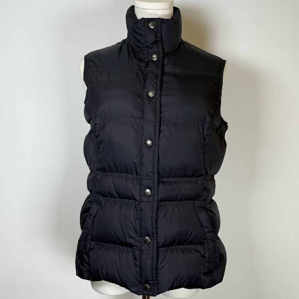 Lands End Warm Cozy Puffer Vest Down Feather Dark Navy Women’s Size Small 6-8